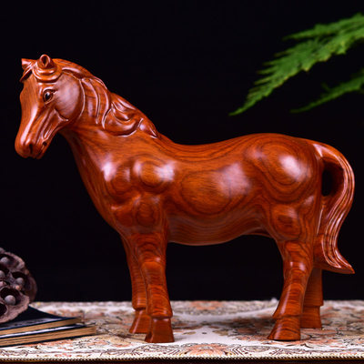 摆件花梨木雕刻工艺品动物木雕马 推荐